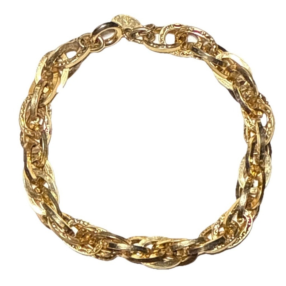 Park Lane Gold‎ Tone Chunky Chain Bracelet with Texture Detail  Vtg J-4O